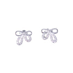 Load image into Gallery viewer, 925 Sterling Silver Bow - Shaped CZ Stud Earrings for Women - Taraash
