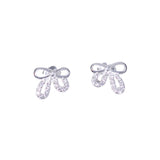925 Sterling Silver Bow - Shaped CZ Stud Earrings for Women - Taraash