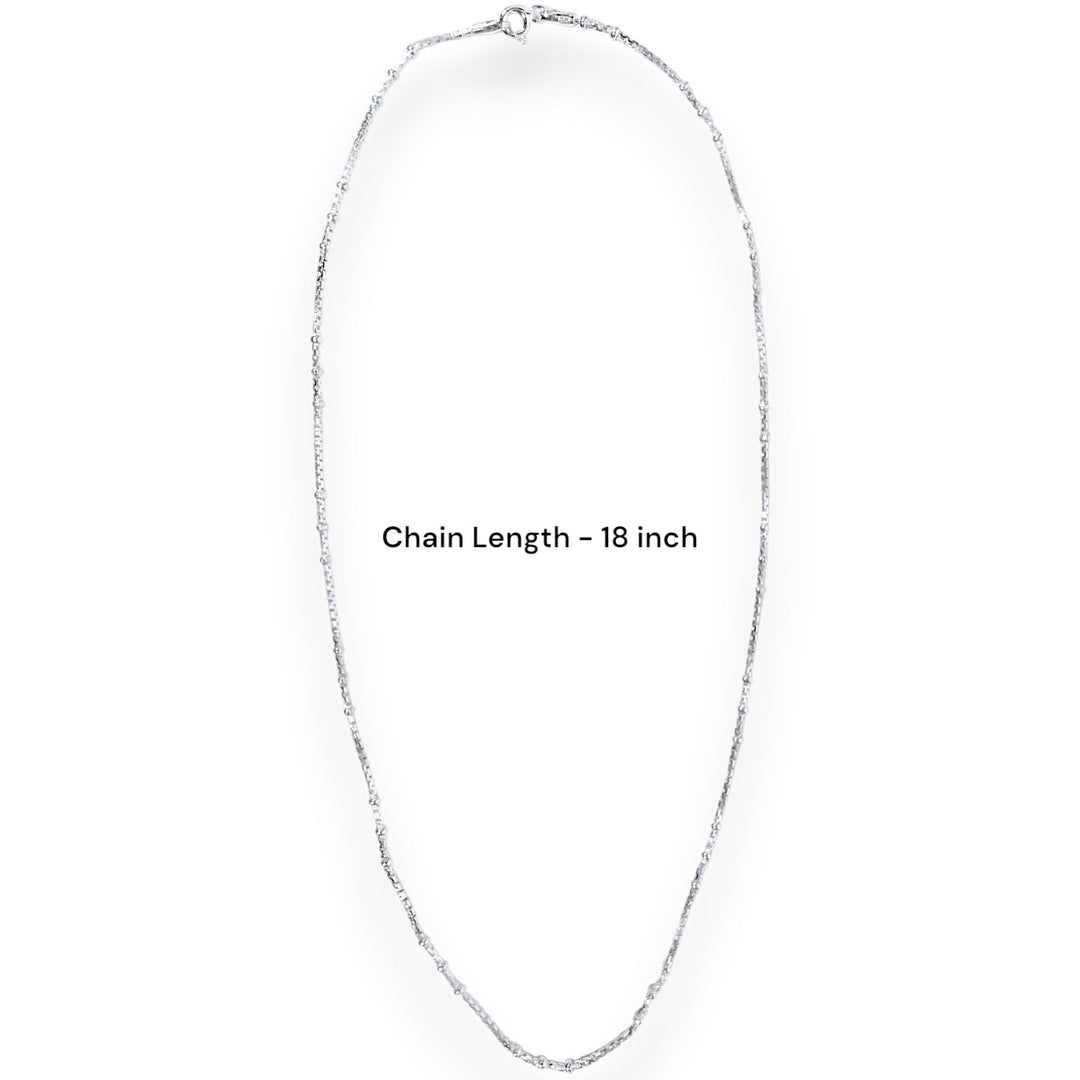 925 Sterling Silver Box Chain with Beaded for Women - Taraash