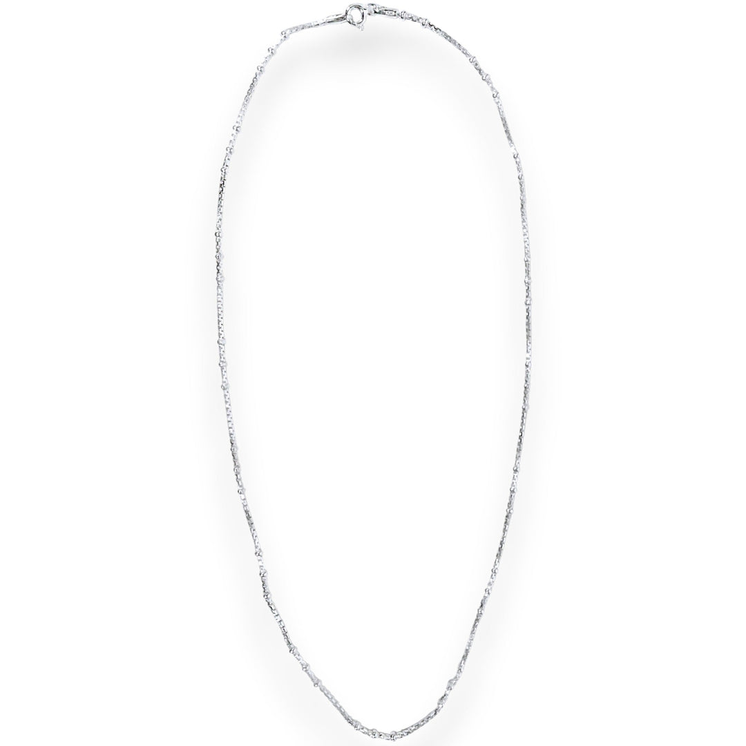 925 Sterling Silver Box Chain with Beaded for Women - Taraash