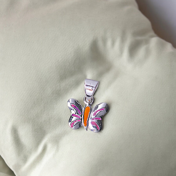 925 Sterling Silver Butterfly Enamel Kids Pendant for Girls - Taraash