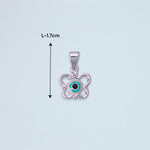 Load image into Gallery viewer, 925 Sterling Silver Butterfly Evil Eye Enamel Pendant for Girls - Taraash
