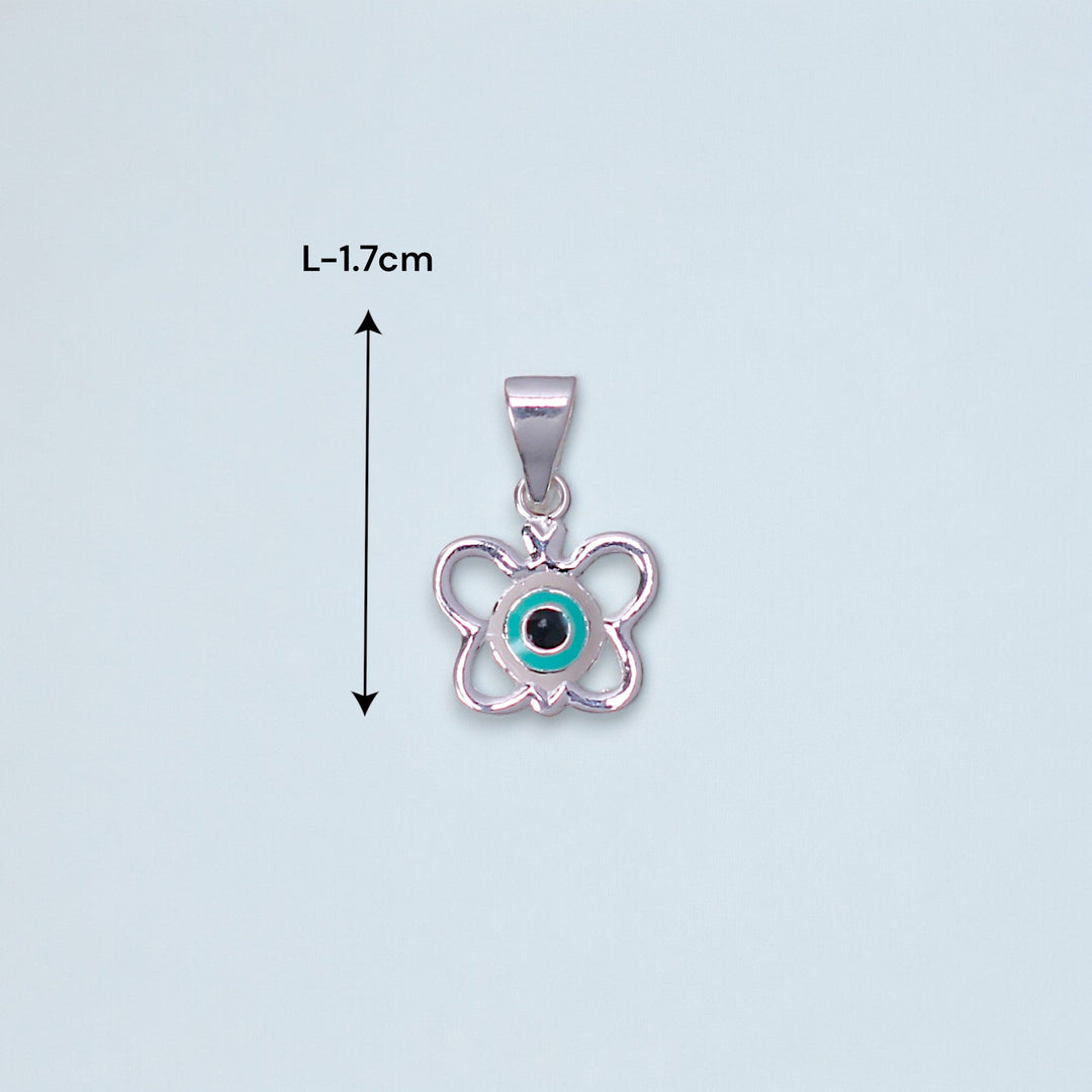 925 Sterling Silver Butterfly Evil Eye Enamel Pendant for Girls - Taraash