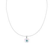 925 Sterling Silver Butterfly Evil Eye Enamel Pendant with Chain for Girls - Taraash