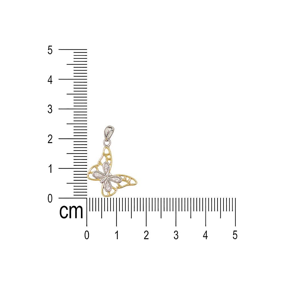 925 Sterling Silver Butterfly Pendant with Cubic Zirconia for Women - Taraash
