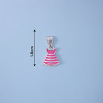 Load image into Gallery viewer, 925 Sterling Silver Charming Pink Dress Pendant for Girls - Taraash
