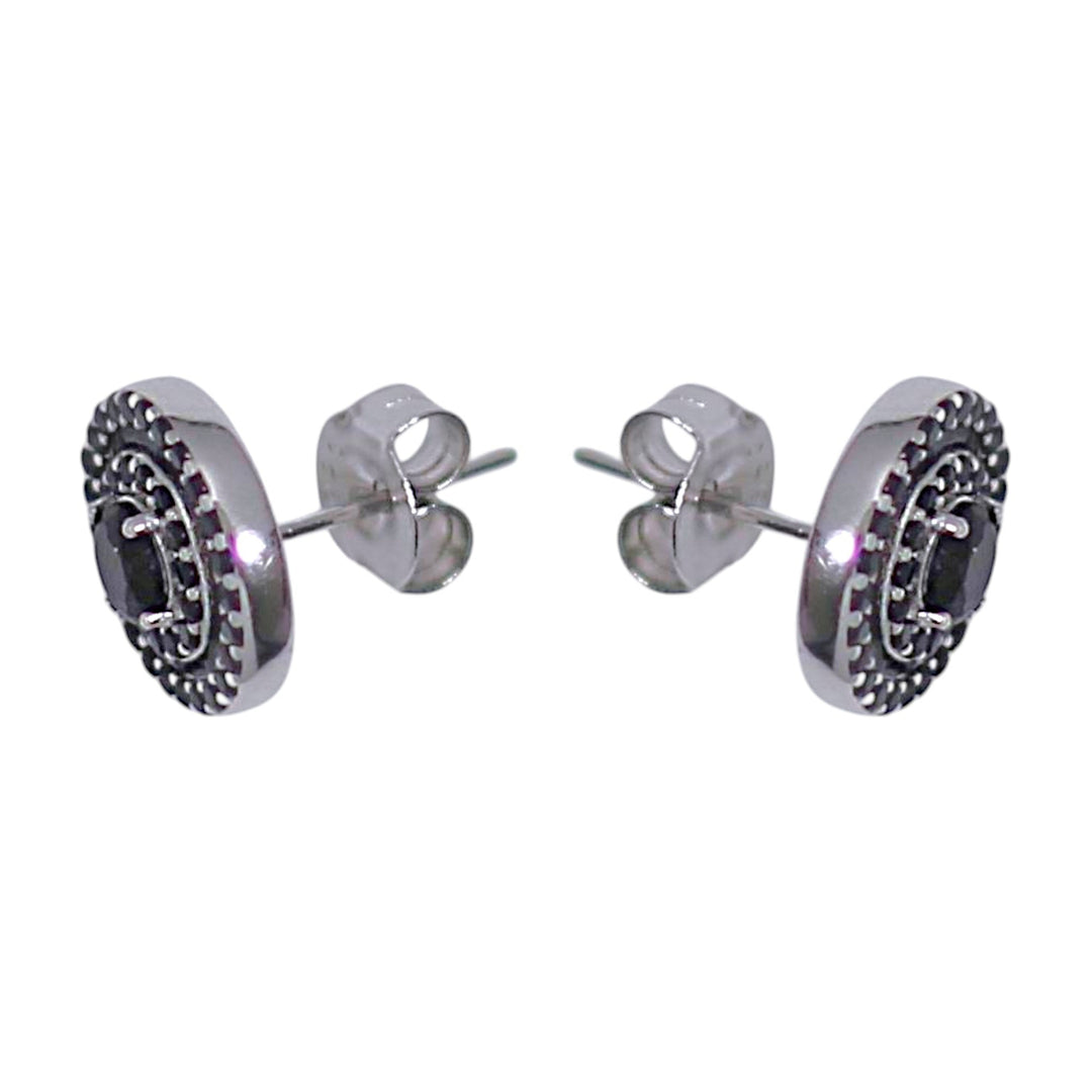 925 Sterling Silver Circular Stud Earrings for Women - Taraash