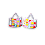 925 Sterling Silver Colorful Bag Stud Earrings for Girls - Taraash