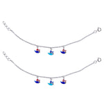 Load image into Gallery viewer, 925 Sterling Silver Colourful bird Enamel Anklet for Kids - Taraash
