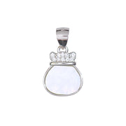 925 Sterling Silver Crown Pendant with Mother Of Pearl For Womens - Taraash