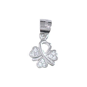 925 Sterling Silver Cubic Zirconia Heart Petals Pendant For Womens - Taraash