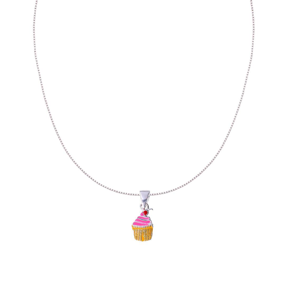 925 Sterling Silver Cupcake Chain with Pendant for Girls - Taraash