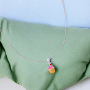 925 Sterling Silver Cupcake Chain with Pendant for Girls - Taraash