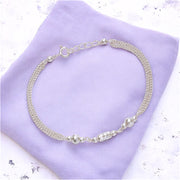 925 Sterling Silver Cylindrical Beaded Chain Bracelet for Women (Copy) - Taraash