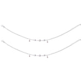 925 Sterling Silver CZ Charm Chain Anklet for Women - Taraash