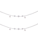 925 Sterling Silver CZ Charm Chain Anklet for Women - Taraash