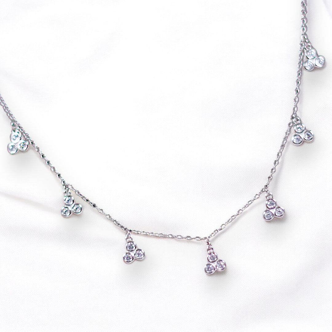 925 Sterling Silver CZ Charm Necklace for Women - Taraash