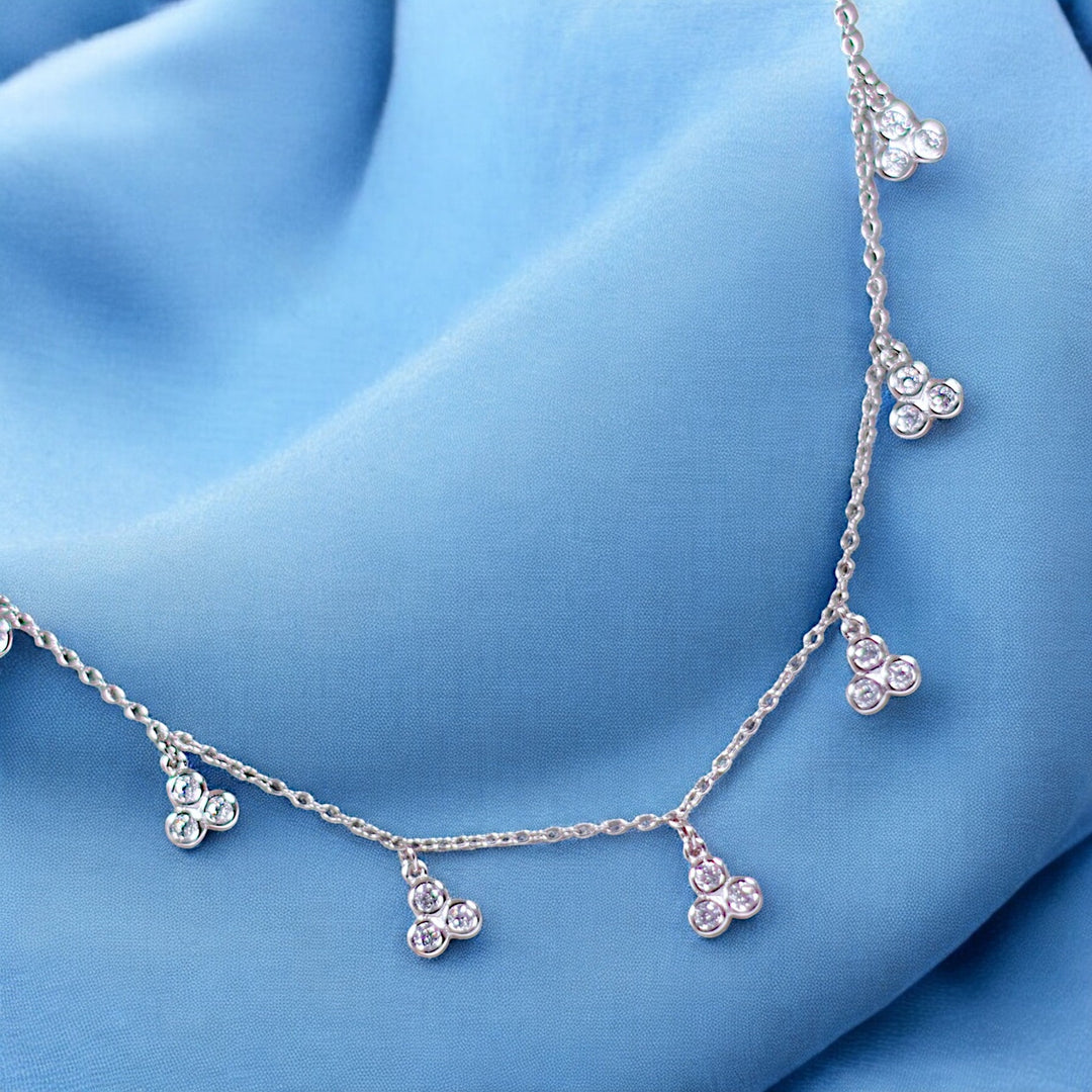 925 Sterling Silver CZ Charm Necklace for Women - Taraash