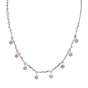 925 Sterling Silver CZ Floral Design Necklace for Women - Taraash