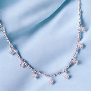 925 Sterling Silver CZ Floral Design Necklace for Women - Taraash