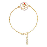925 Sterling Silver CZ Gold Plated Om Rakhi For Brother - Taraash