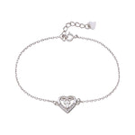 Load image into Gallery viewer, 925 Sterling Silver CZ Heart Charm Chain Bracelet for Women - Taraash
