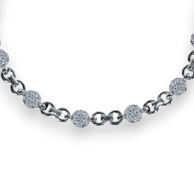 925 Sterling Silver Cz Interlink Bracelet For Women - Taraash