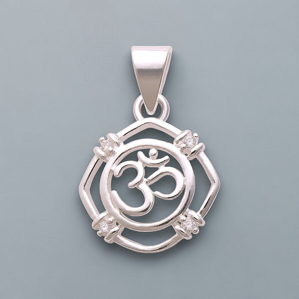 925 Sterling Silver Cz Om Pendant For Men And Women - Taraash