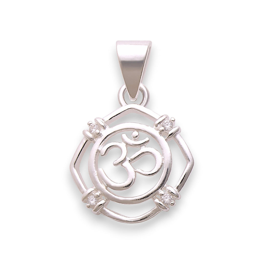 925 Sterling Silver Cz Om Pendant For Men And Women - Taraash