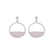 925 Sterling Silver CZ Round Shape Drop Earrings Gift for Women/ Girls - Taraash
