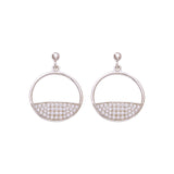 925 Sterling Silver CZ Round Shape Drop Earrings Gift for Women/ Girls - Taraash