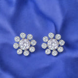 925 Sterling Silver CZ Round Shape Stud Earrings for Women - Taraash