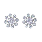 925 Sterling Silver CZ Round Shape Stud Earrings for Women - Taraash