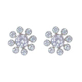 925 Sterling Silver CZ Round Shape Stud Earrings for Women - Taraash