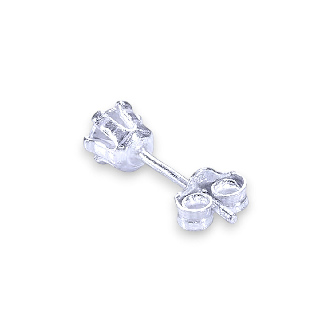 925 Sterling Silver CZ Single Stud Earring for Men - Taraash