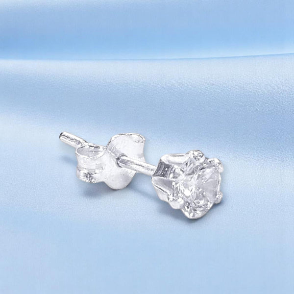 925 Sterling Silver CZ Single Stud Earring for Men - Taraash