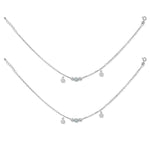 Load image into Gallery viewer, 925 Sterling Silver Dangling Floral Charm Anklet For Women - Taraash

