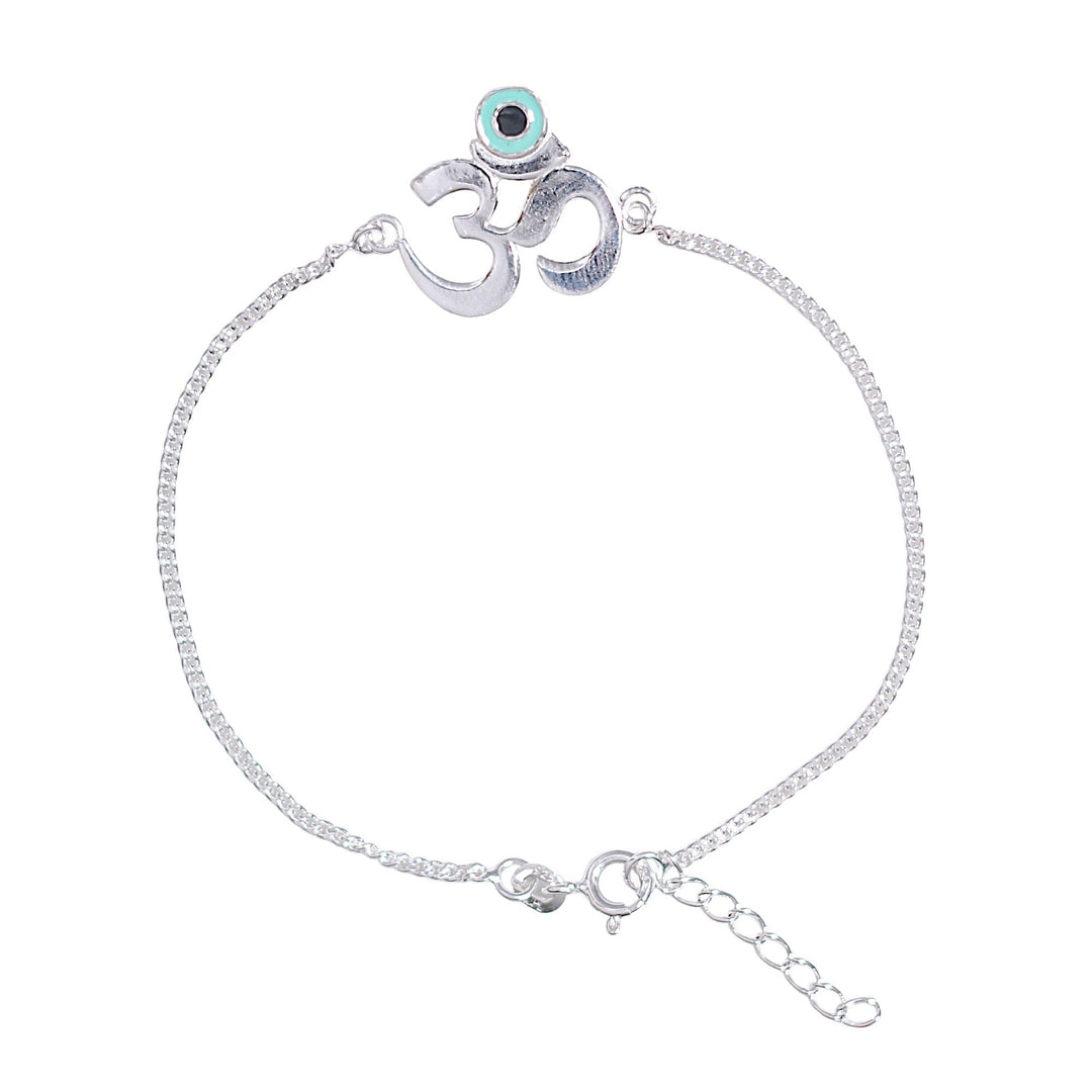 925 Sterling Silver Divine Om Chain Rakhi For Brother - Taraash