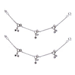 Load image into Gallery viewer, 925 Sterling Silver Double Heart with Small Bead Anklet for Kids - Taraash
