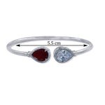 Load image into Gallery viewer, 925 Sterling Silver Drop Shape Red CZ Bangle For Women - Taraash
