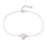 925 Sterling Silver Elegance Multi Heart Chain CZ Bracelet for Women - Taraash
