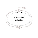 925 Sterling Silver Elegance Multi Heart Chain CZ Bracelet for Women - Taraash