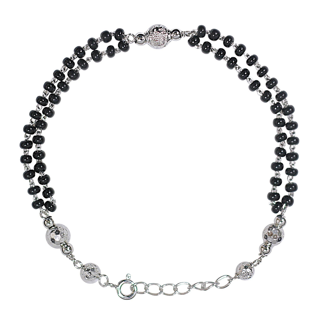 925 Sterling Silver Elegant Beaded Mangalsutra Bracelet for Women - Taraash
