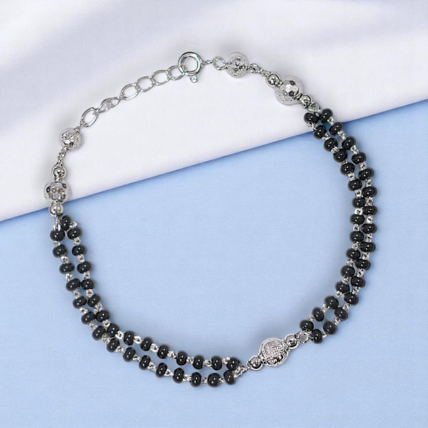 925 Sterling Silver Elegant Beaded Mangalsutra Bracelet for Women - Taraash