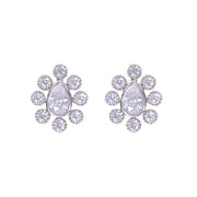 925 Sterling Silver Elegant Cz Tear Drop Shape Stud Earrings for Women - Taraash