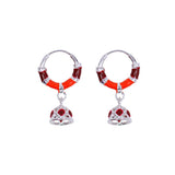 925 Sterling Silver Enamel Hoop Jhumki Earrings for Girls/Women - Colorful & Stylish - Taraash