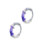 Load image into Gallery viewer, 925 Sterling Silver Enamel Violet Purple Earrings For Girls - Taraash