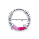 Load image into Gallery viewer, 925 Sterling Silver Enamelled Pink Hoop Earrings for Girls - Taraash
