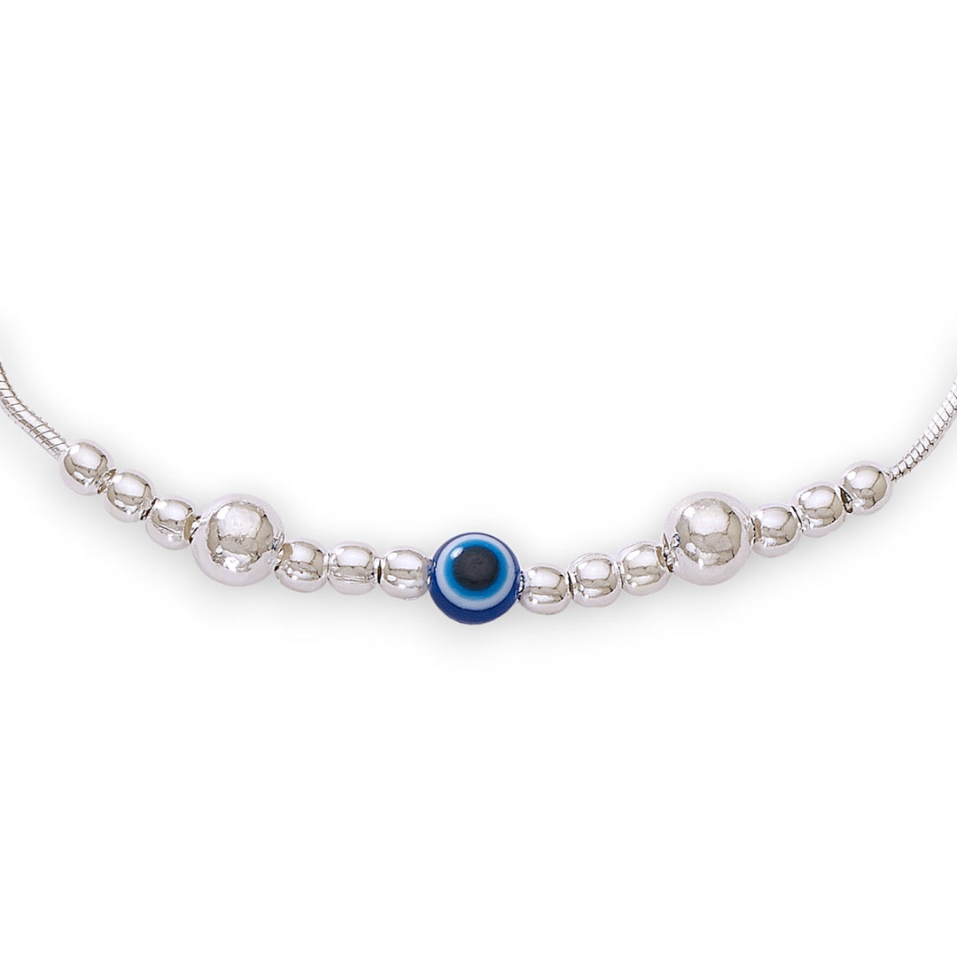 925 Sterling Silver Evil Eye Adjustable Bracelet for Women - Taraash