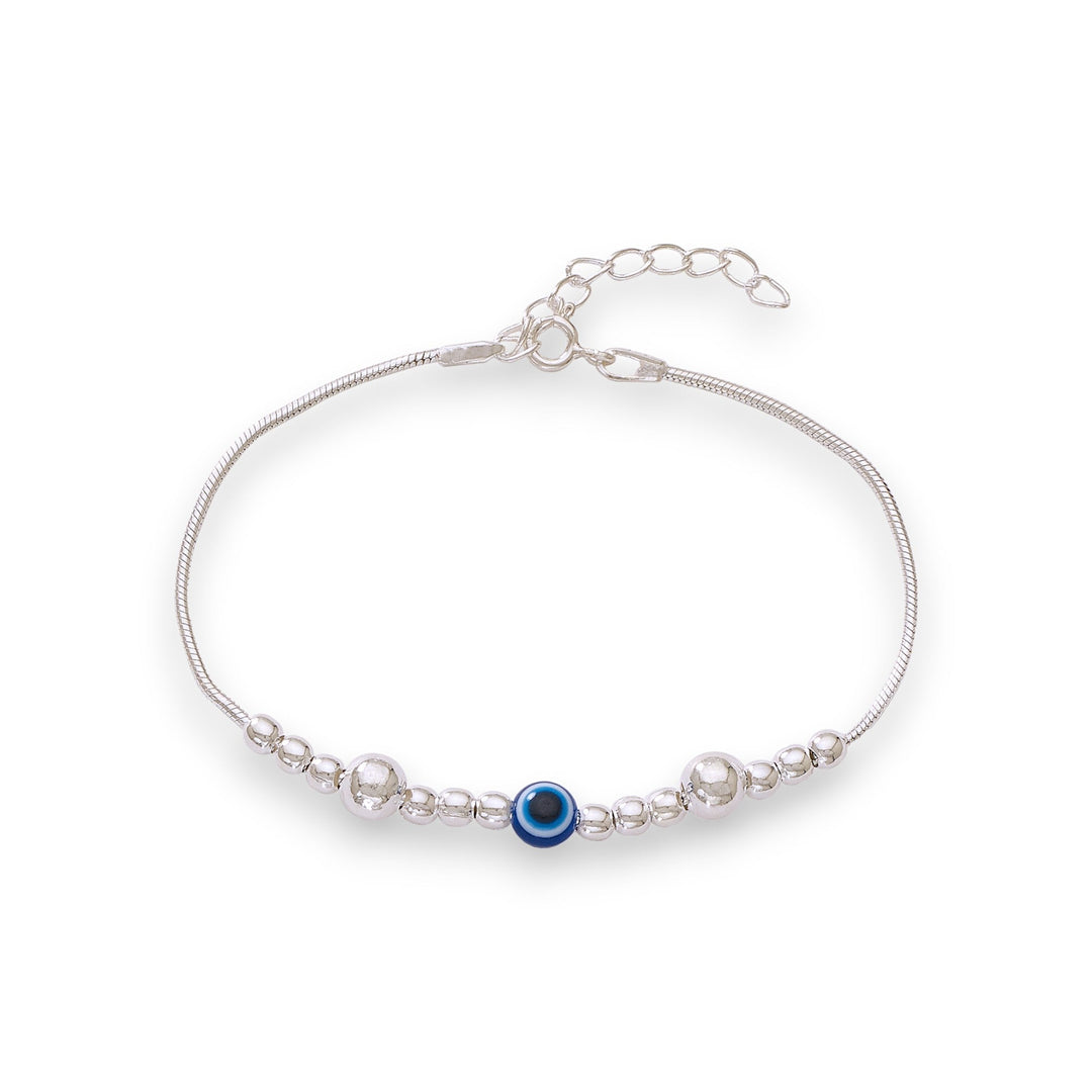 925 Sterling Silver Evil Eye Adjustable Bracelet for Women - Taraash